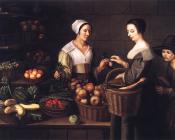 路易斯 莫利隆 : Market Scene with a Pick-pocket